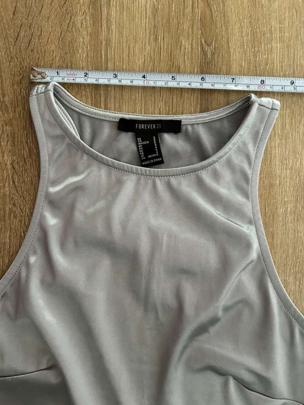 Y2K Silver Metallic Sleeveless Crop Top Party Club S - Picture 4 of 10